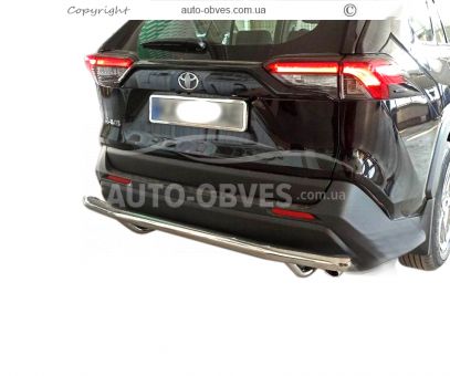 Rear bumper guard Toyota Rav4 2019-… - type: single pipe, short version фото 0