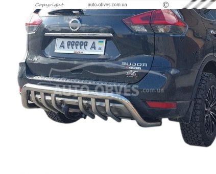 Rear bumper guard Nissan X-Trail t32, Roque 2014-2017 - type: with grill фото 0