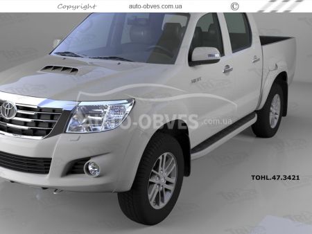 Profile running boards Toyota Hilux 2012-2015 - Style: Range Rover фото 1