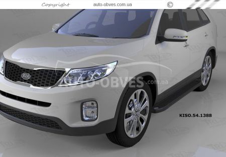 Боковые подножки Kia Sorento 2013-2016 - style: BMW, цвет: черный фото 6