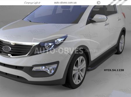 Бічні підніжки Kia Sportage - style: BMW, колір: чорний фото 6