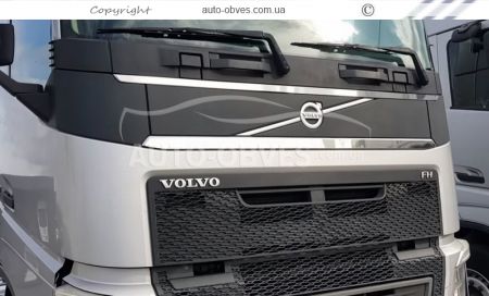 Накладки на решетку капота Volvo FH euro 6 - тип: полоски 2 шт фото 1