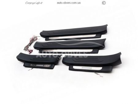 Plastic thresholds Toyota Land Cruiser Prado 150 - type: illuminated black фото 0