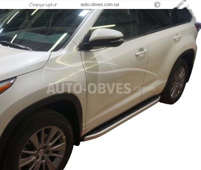 Профильные подножки Toyota Highlander 2021-... - style: Range Rover - тип: кроме Гибрид фото 1