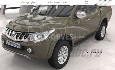 Footboards Mitsubishi L200 2019-... - style: Audi color: black фото 4