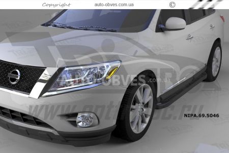 Подножки Nissan Pathfinder 2015-... - style: Audi цвет: черный фото 4