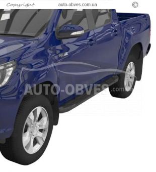 Подножки Toyota Hilux 2020-... - style: Audi цвет: черный фото 4