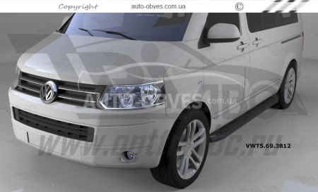 Подножки Volkswagen T6 - style: Audi цвет: черный фото 4