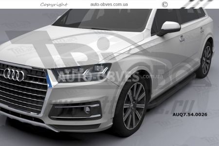 Side steps Audi Q7 2015-... without panoramic roof - style: BMW, color: black фото 1