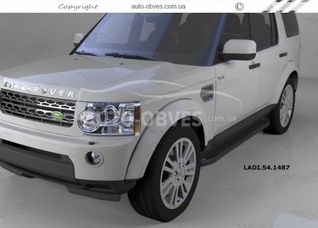 Боковые подножки Land Rover Discovery 3 - style: BMW, цвет: черный фото 2