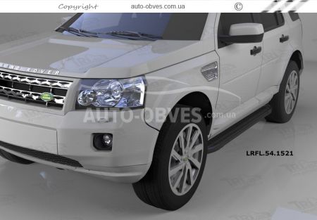 Боковые подножки Land Rover Freelander - style: BMW, цвет: черный фото 1