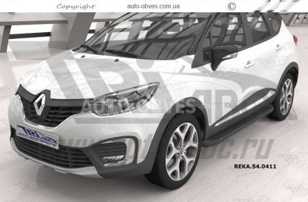 Боковые подножки Renault Captur 2013-2019 - style: BMW, цвет: черный фото 1