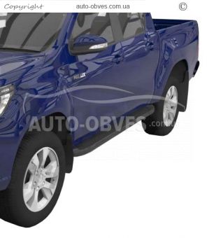 Боковые подножки Toyota Hilux 2020-... - style: BMW, цвет: черный фото 4