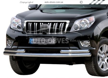 Front arch Toyota Prado 150 2009-2013 - type: with additional pipes фото 0