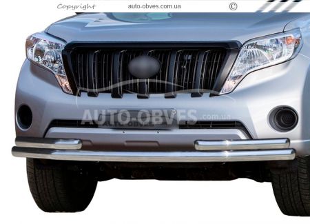 Front arch Toyota Prado 150 2014-2018 - type: with additional pipes фото 0