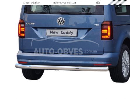 Rear bumper protection Volkswagen Caddy 2015-2020- type: single pipe фото 0