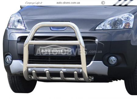 Bull bar high Citroen Berlingo 2008-2017 - type: up to the hood, under the order фото 0