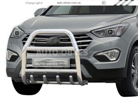 Кенгурятник высокий Hyundai Santa Fe 2013-2016 - тип: до капота фото 0