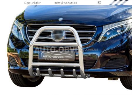 Bull bar high Mercedes Vito, V-class 2014-2025 - type: up to the hood, under the order фото 0