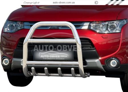 Кенгурятник высокий Mitsubishi Outlander 2013-2015 - тип: до капота, под заказ фото 0
