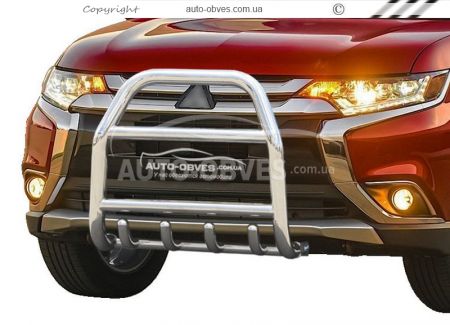 High bull bar Mitsubishi Outlander 2015-2020 - type: up to the hood, under the order фото 0