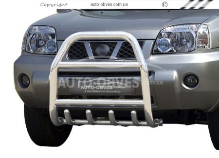 High bull bar Nissan X-Trail t30 2003-2006 - type: up to the hood фото 0