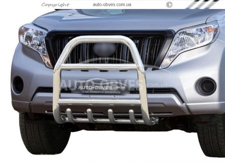 High bull bar Toyota Prado 150 2014-2018 - type: up to the hood фото 0