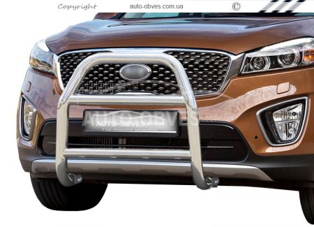 High bull bar Kia Sorento Prime 2015-… - type: without grill фото 0