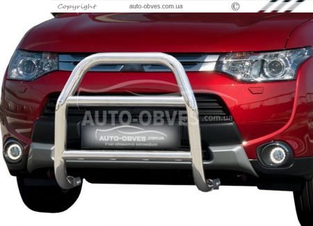 Кенгурятник высокий Mitsubishi Outlander 2013-2015 - тип: без гриля, под заказ фото 0