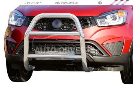 High bull bar Ssangyong Korando 2014-2018 - type: without grill фото 0