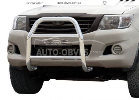 High bull bar Toyota Hilux 2012-2015 - type: without grill фото 0