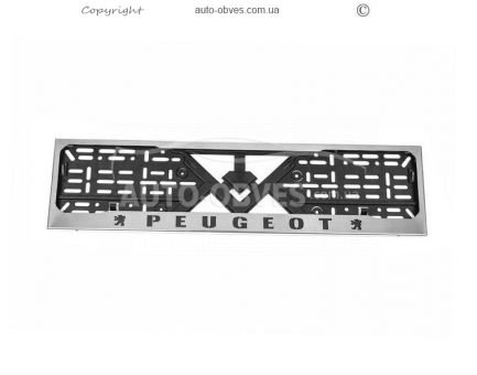 Рамка номерного знаку з лого Peugeot фото 1