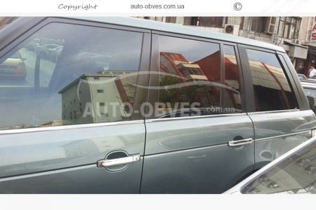 Окантовка вікон Range Rover L322 2003-2012 - тип: нержавійка 6 шт фото 3