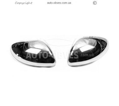 Covers for Renault Captur mirrors - type: 2 pcs stainless steel фото 2