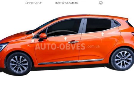 Window trim Renault Clio V 2019-... - type: hb 8 pcs stainless steel фото 2