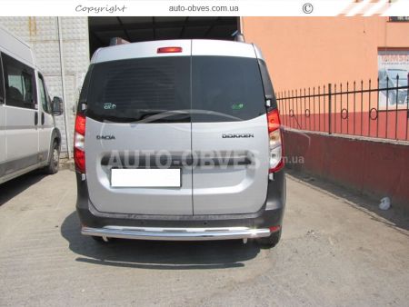 Renault Dokker rear bumper protection - type: single pipe фото 1