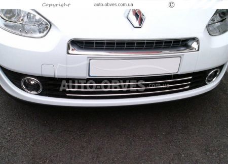 Накладка на решетку радиатора низ Renault Fluence 2009-2012 - тип: нержавейка фото 2