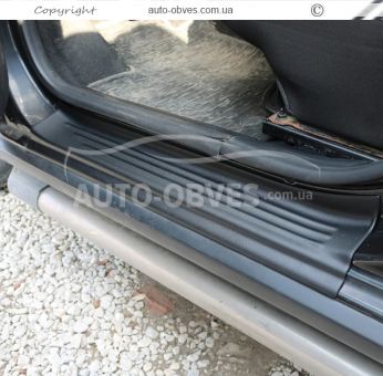 Накладки на дверні пороги Dacia Sandero 2013-2019 - тип: abs пластик фото 2