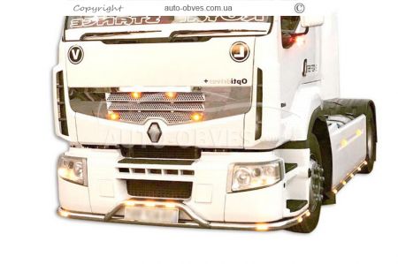 Front bumper protection Renault Premium - additional service: installation of diodes v2 фото 2