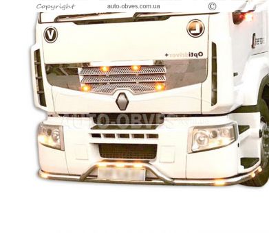 Front bumper protection Renault Premium - additional service: installation of diodes v2 фото 3