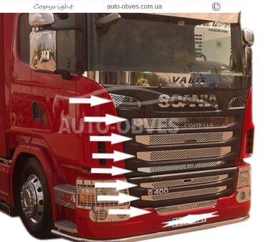 Накладки на решітку радіатора для Scania з сенсором або без, термін до 10 днів фото 1