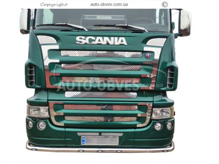 Накладки на решітку і коло решітки Scania 2004-2010 з написом V8 - повний комплект фото 11