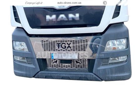 Накладки на решітки радіатора MAN TGX євро 6 - тип: верх накладна, низ - вставка під радар фото 2