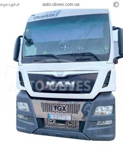 Накладки на решітки радіатора MAN TGX євро 6 - тип: верх накладна, низ - вставка під радар фото 3