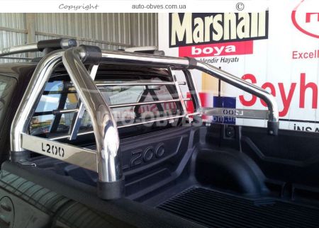 Roll bar for Fiat Fullback 2016-... - type: single with additional cab window protection фото 1