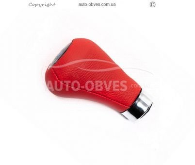 Gear knob BMW 5 series E34 1988-1995 - type: oem leatherette red smooth фото 1