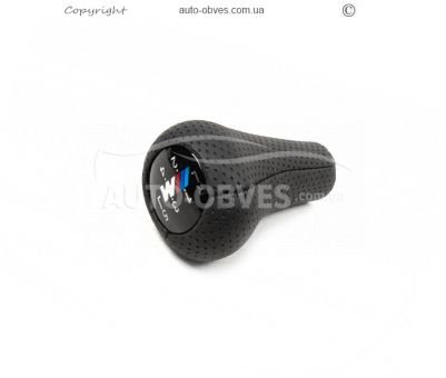 Gear knob BMW 5 series E34 1988-1995 - type: v2 5st leatherette black smooth фото 0