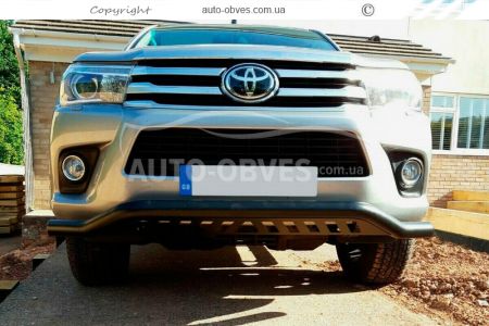 Защита бампера Toyota Hilux 2015-2020 - тип: модельная, с пластинами д:76мм фото 2