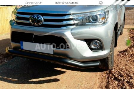 Bumper protection Toyota Hilux 2015-2020 - type: model, with plates d:76mm фото 1