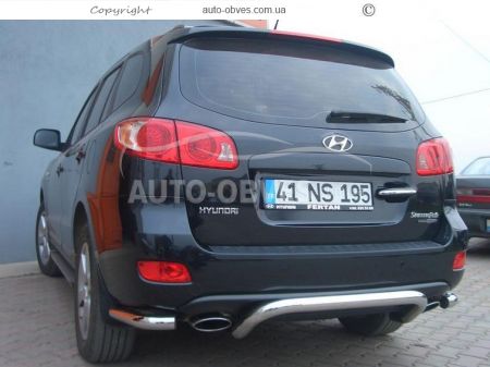 Hyundai Santa Fe rear bumper protection - type: U-shaped фото 1